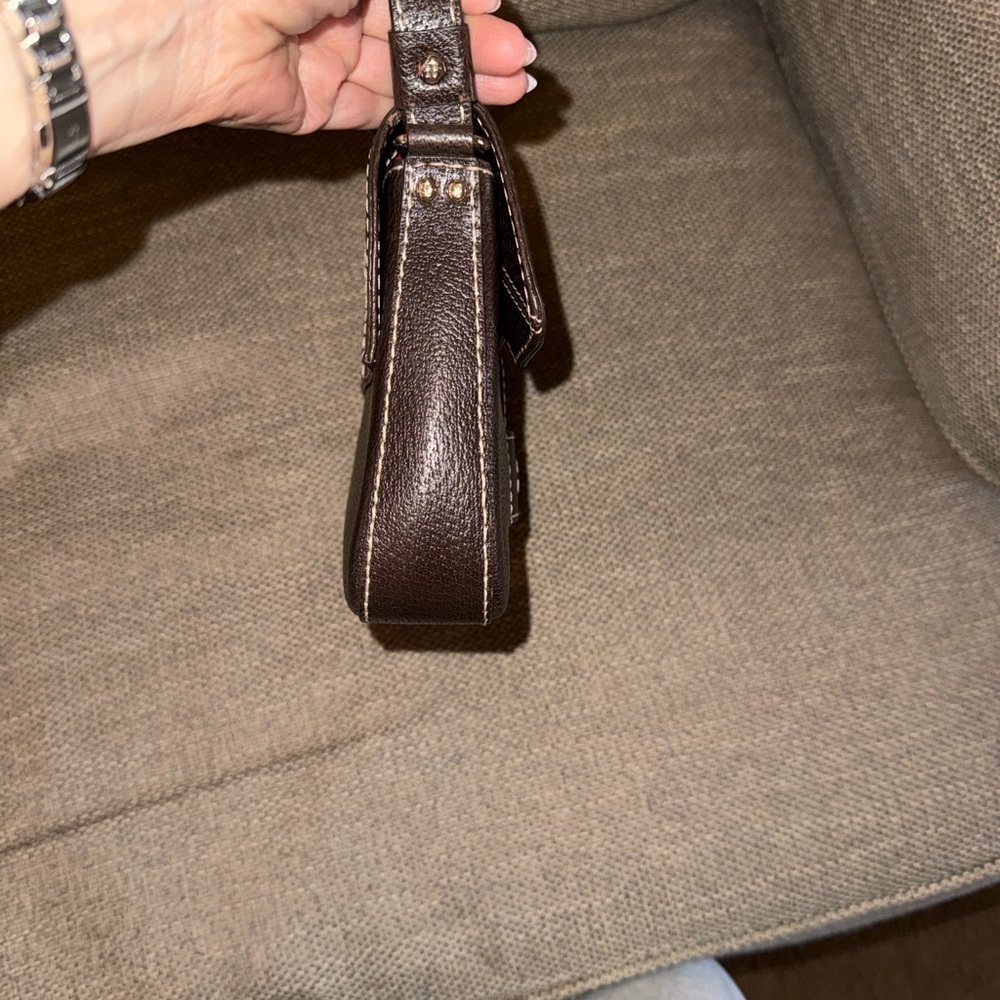 EXCELLENT CONDITION- KATE SPADE Chocolate Leather Shoulder Bag.- CLEAN - Picture 3 of 7